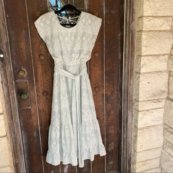 Love Sam x Anthropologie | Tallulah embroidered Tiered Midi Dress Laced - Picture 5 of 16